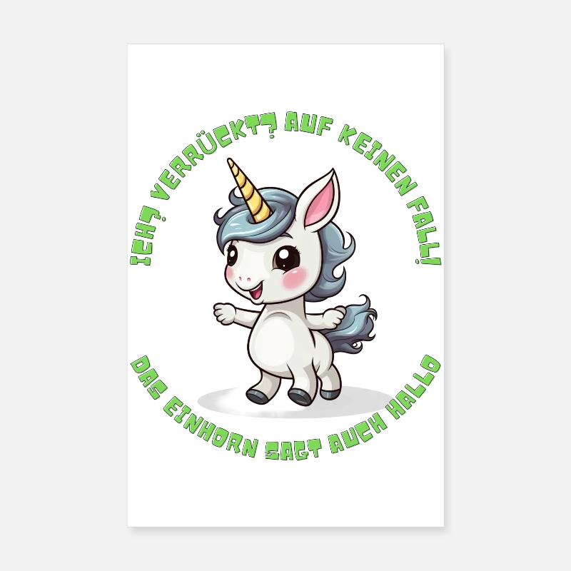 Mignon Licorne Dicton Imprimer Poster 20 x 30 cm