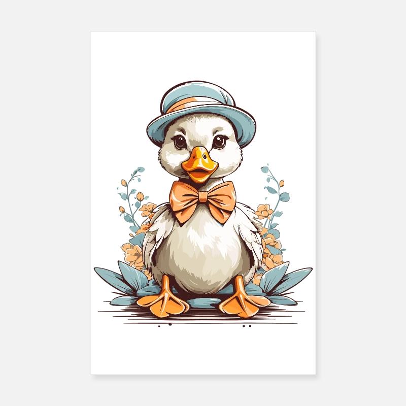 Ente mit Hut Poster 20x30 cm