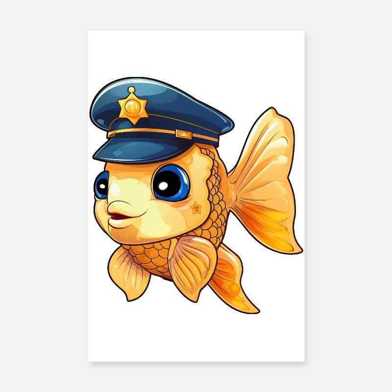 Fisch Polizei Poster 20x30 cm