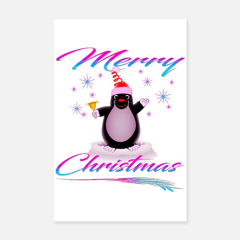 Mole Merry Christmas Poster 8" x 12" (20x30 cm)