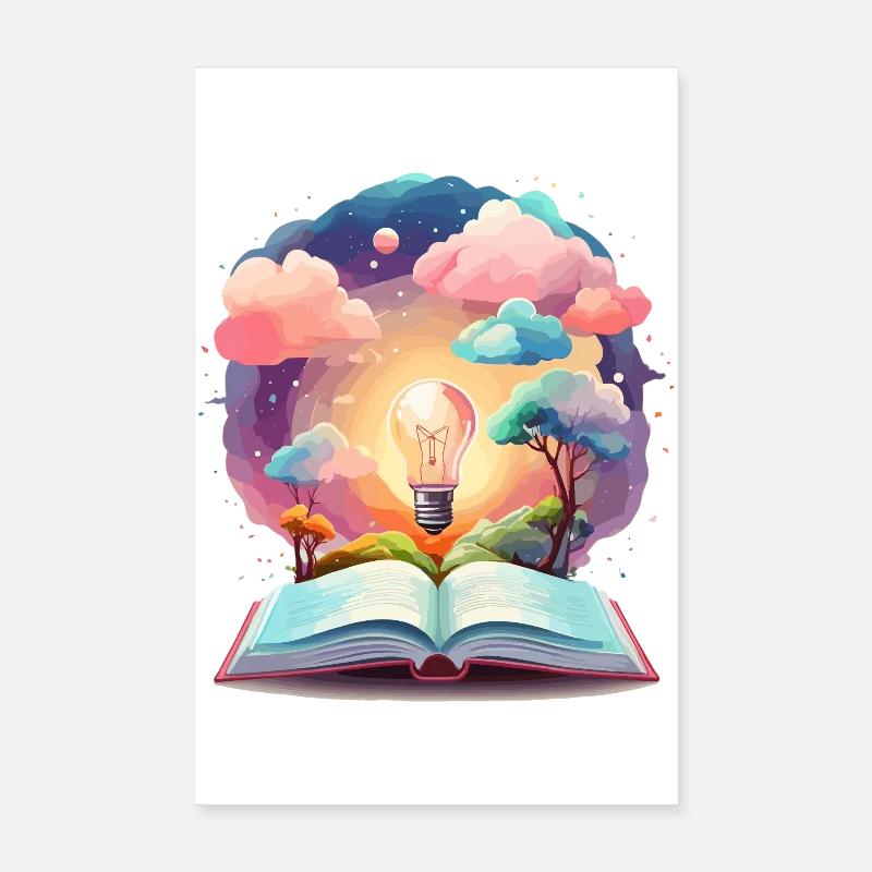 Enchanting Books Worlds Poster 8" x 12" (20x30 cm)