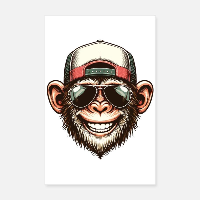 Drôle de singe Poster 20 x 30 cm