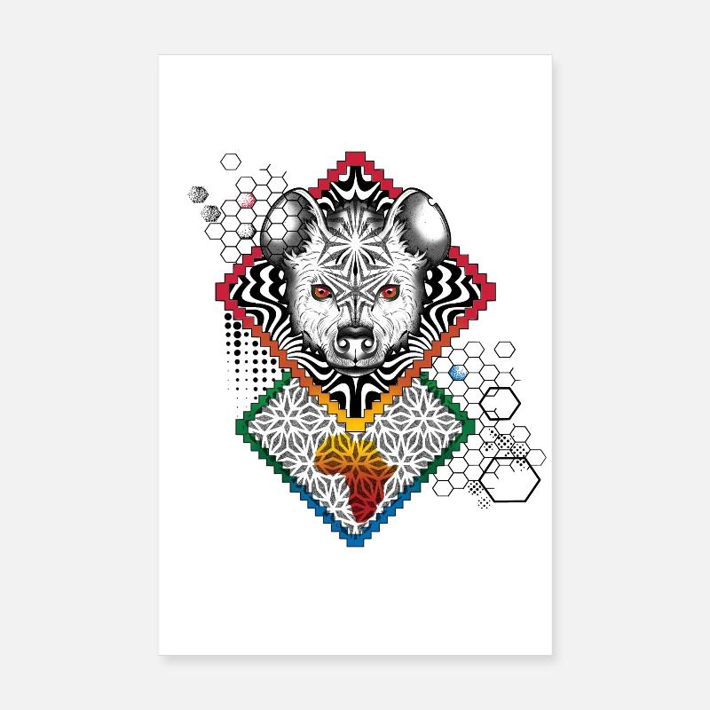 Hyena Chart Africa Poster 8" x 12" (20x30 cm)