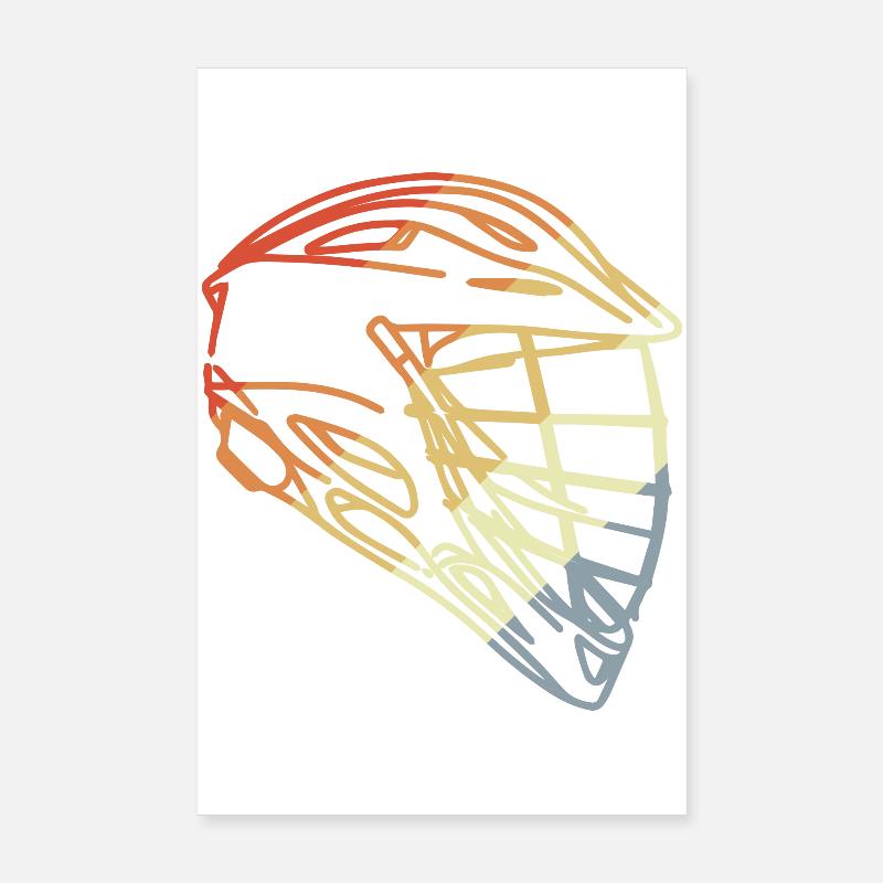 Lacrosse Helmet Retro Style Poster 8" x 12" (20x30 cm)