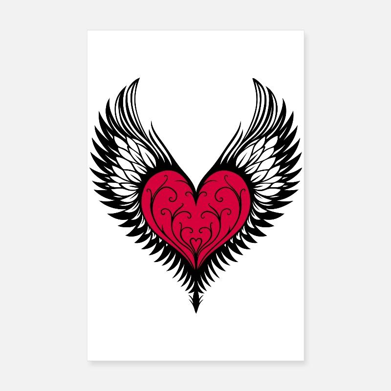 Ailes de coeur Cœur ailé Poster 20 x 30 cm