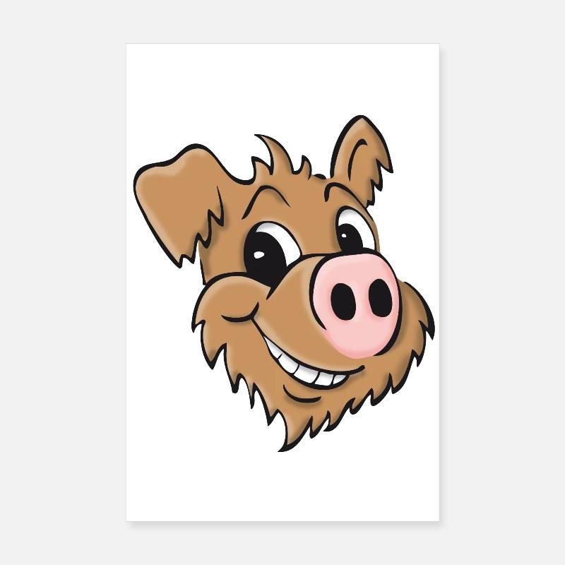 Chien cochon - souriant Poster 20 x 30 cm