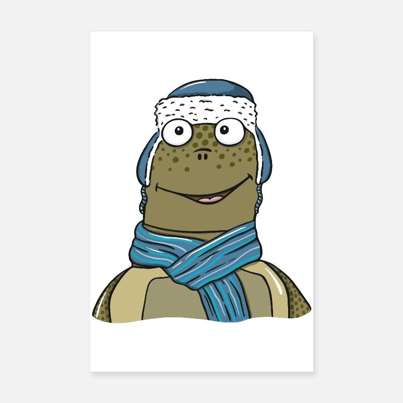 Schildkröte im Winter Poster 20x30 cm