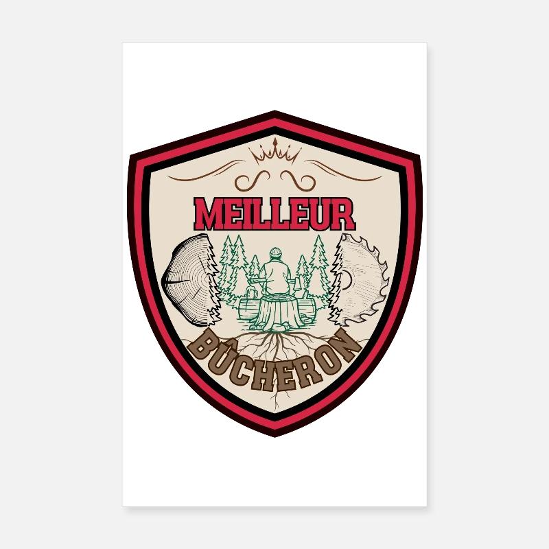 Meilleur Bûcheron. Garde forestier. Papa bûcheron Poster 20 x 30 cm