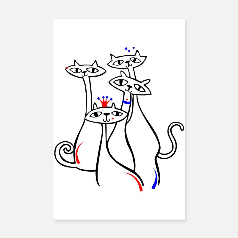 Katzen in Pose Poster 20x30 cm