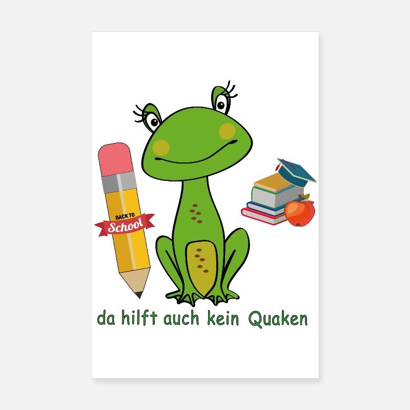 Retour à l’école, grenouille Poster 20 x 30 cm