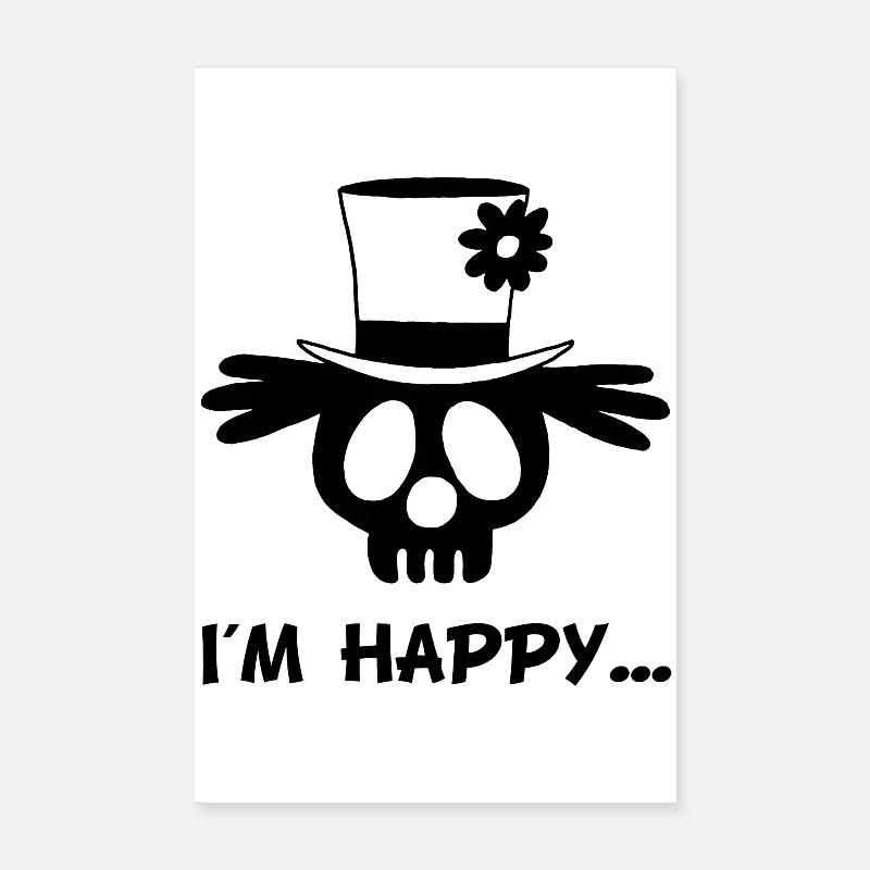 Clown Skull (Black) Poster 8" x 12" (20x30 cm)