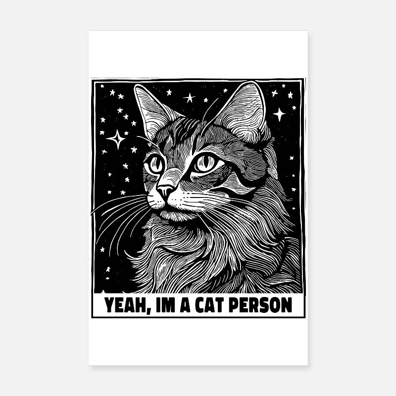 Chat personne chat animal de compagnie déclaration Poster 20 x 30 cm