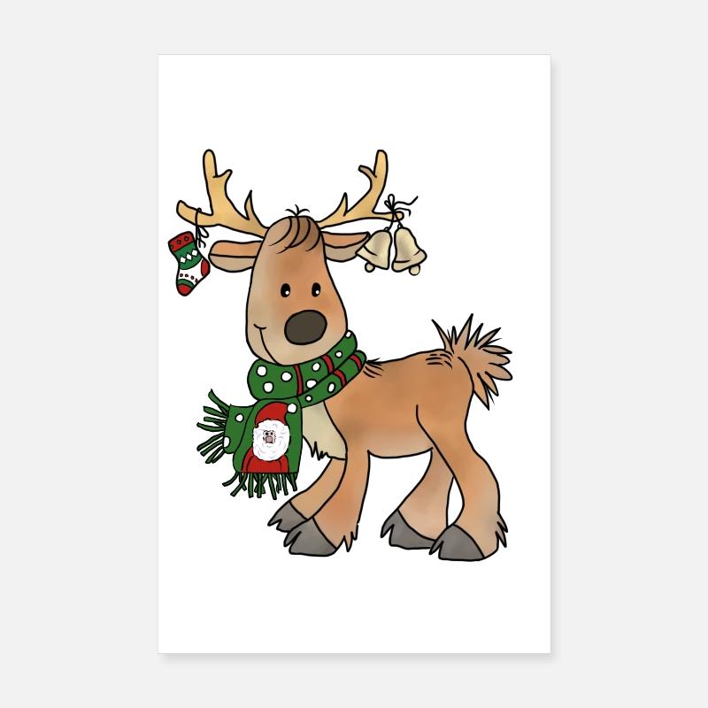 Weihnachtsren Poster 20x30 cm
