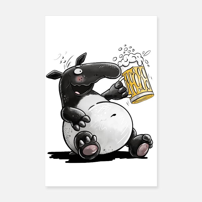 Tapir Boissons Bière Tabier Jeu de mots Poster 20 x 30 cm