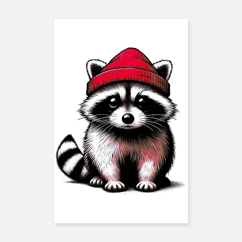 Waschbär Poster 20x30 cm