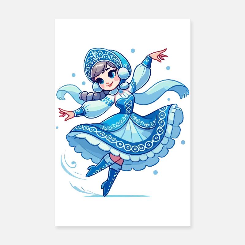 Snegurochka, Ded Moroz, Père Noël russe Poster 20 x 30 cm