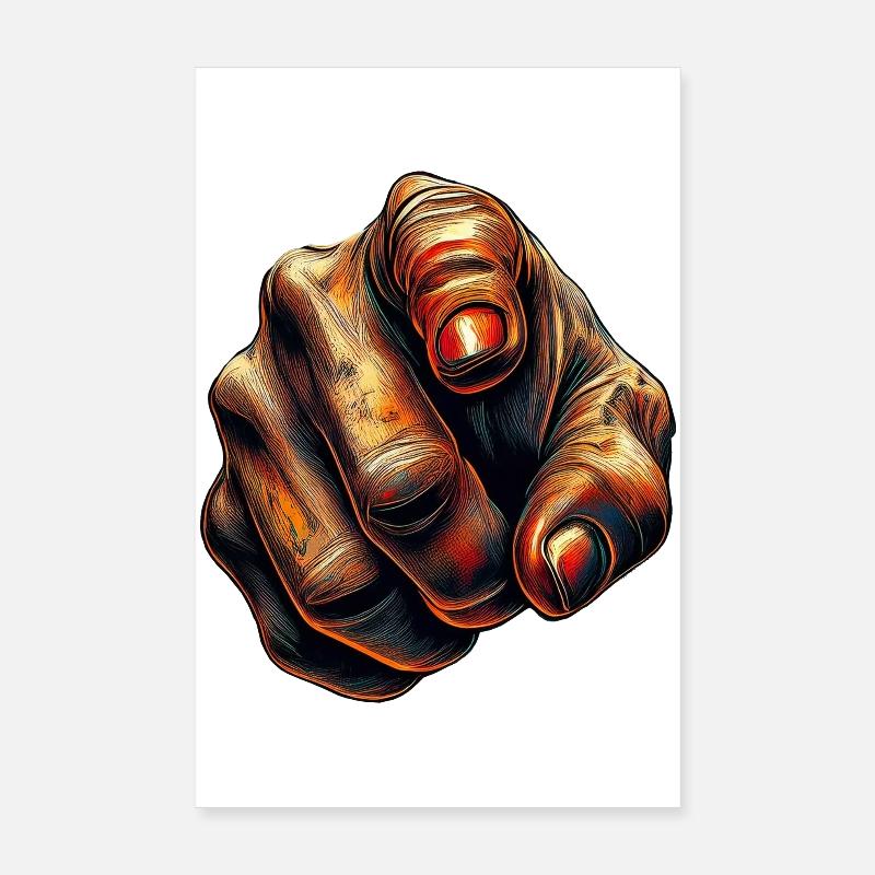 Farbfeuer Handzeigekunst - Poster 20x30 cm - Weiß