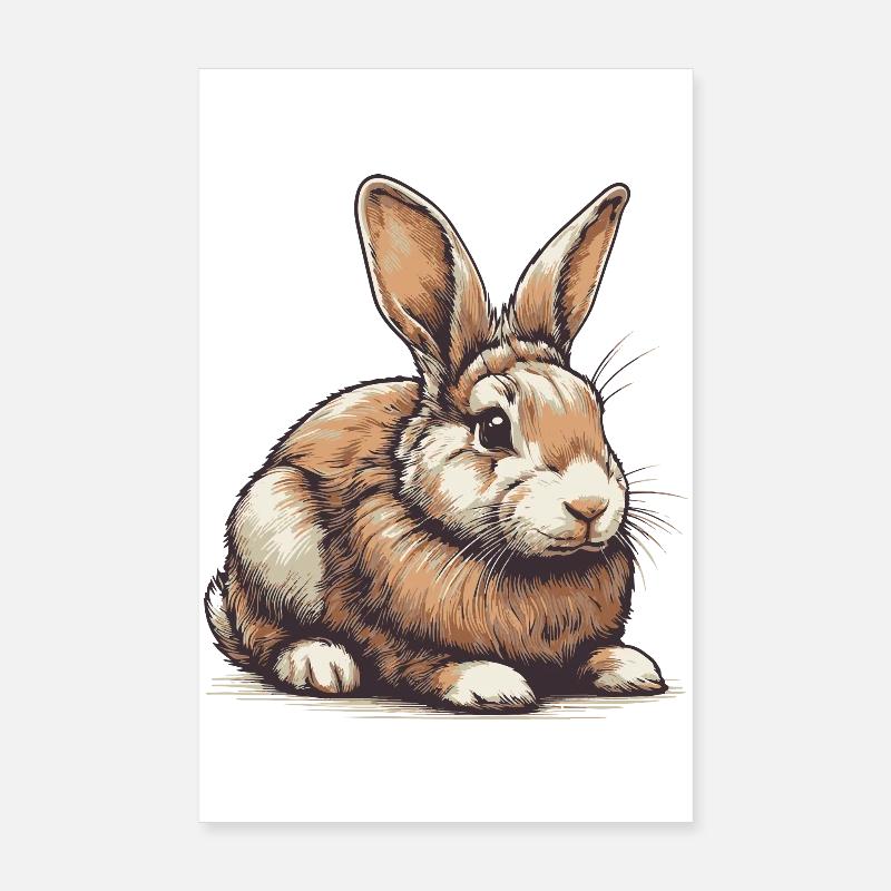 Rabbit - Poster 8" x 12" (20x30 cm) - white