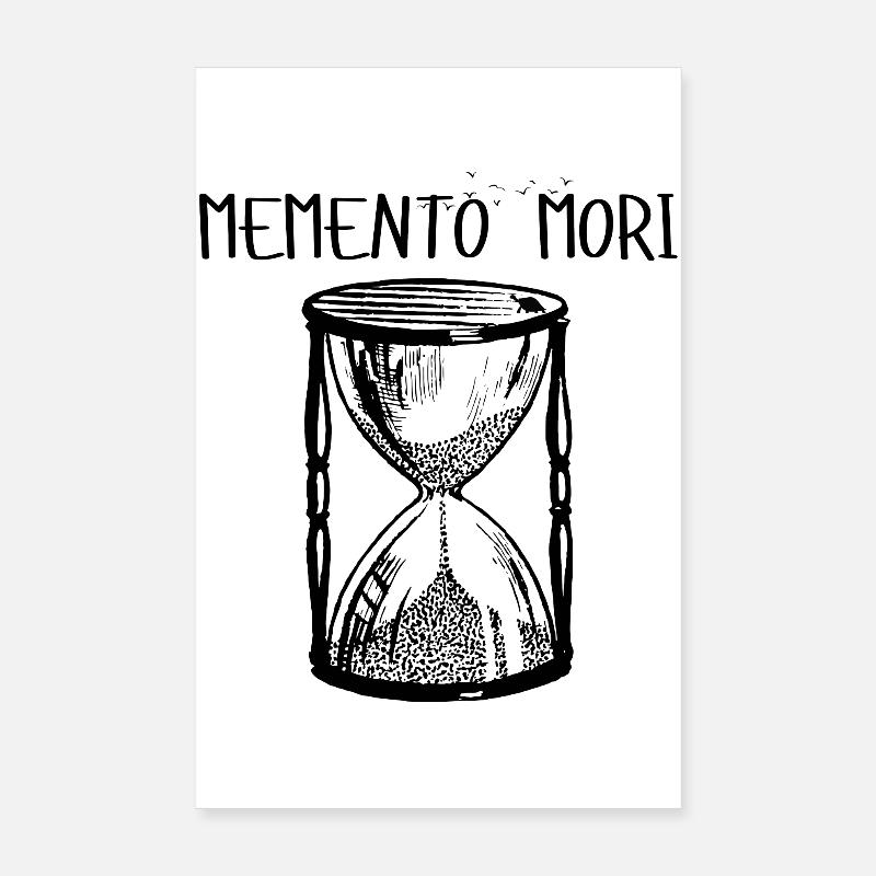 Memento Mori (hourglass) - Poster 8" x 12" (20x30 cm) - white