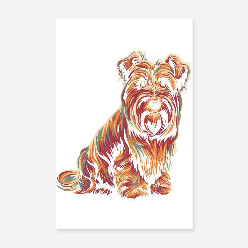Portrait coloré de terrier Poster 20 x 30 cm