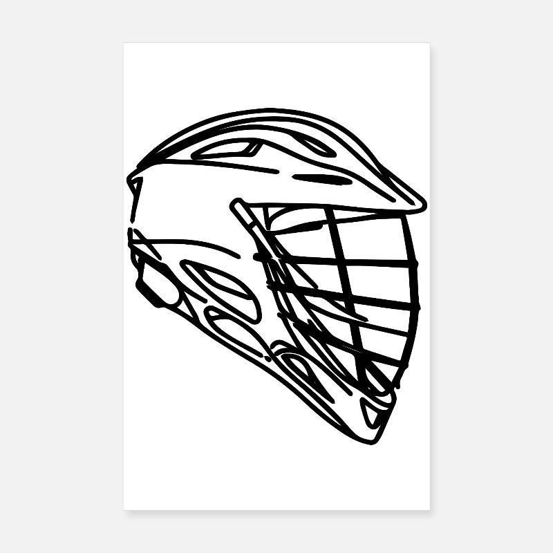 Lacrosse Helm Zeichnung Poster 20x30 cm