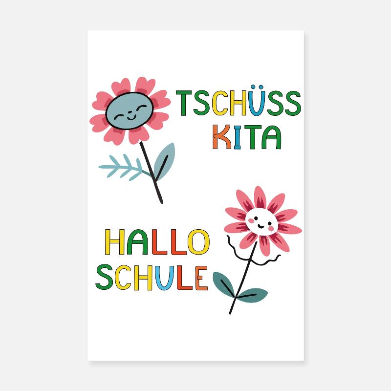 Tschüss Kita Hallo Schule Poster 20x30 cm