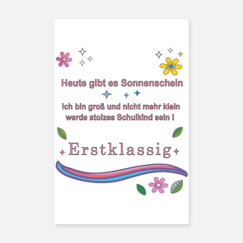 Schulkind Erstklassig Poster 20x30 cm