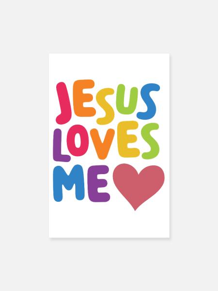 LGBT Pride Month - Jesus liebt mich - Poster 20x30 cm - Weiß - Vorne