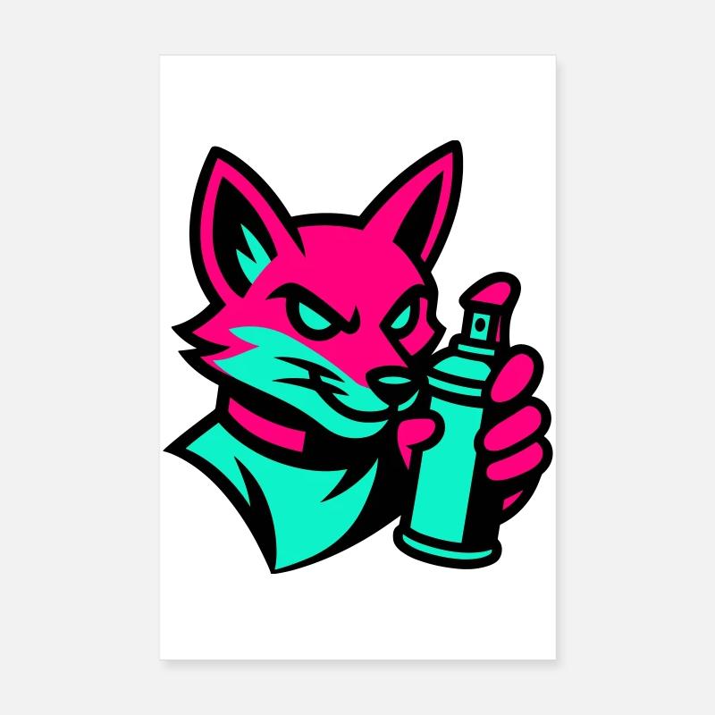 Graffiti Renard Poster 20 x 30 cm