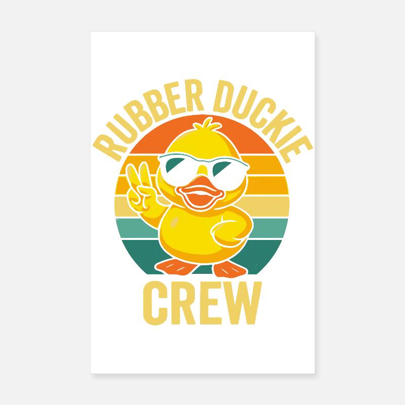 Rubber Duckie Crew Sonnenbrille Illustration - Poster 20x30 cm - Weiß