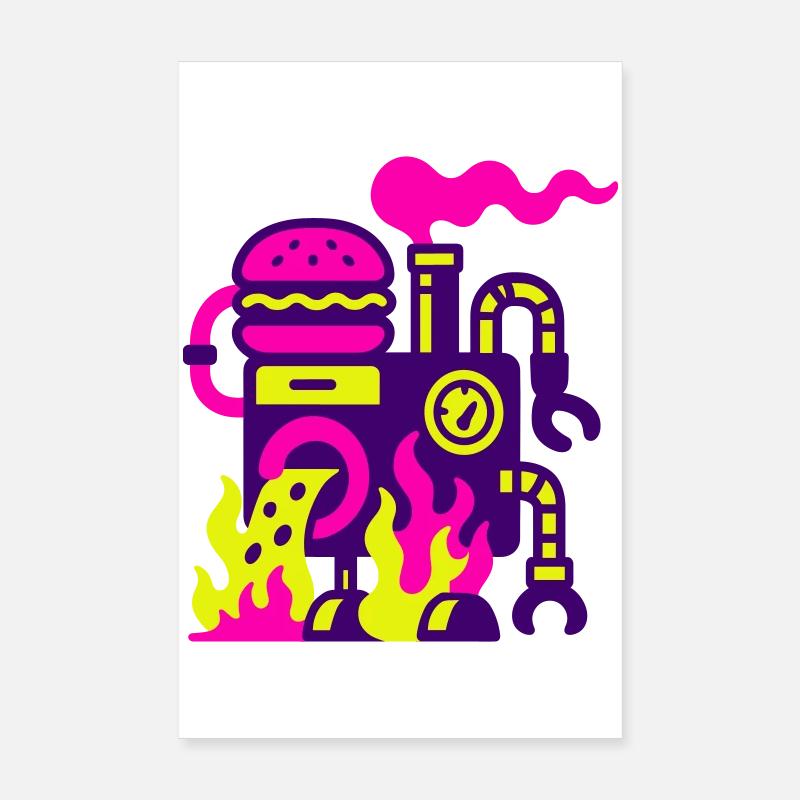 Burger Maschine Poster 20x30 cm