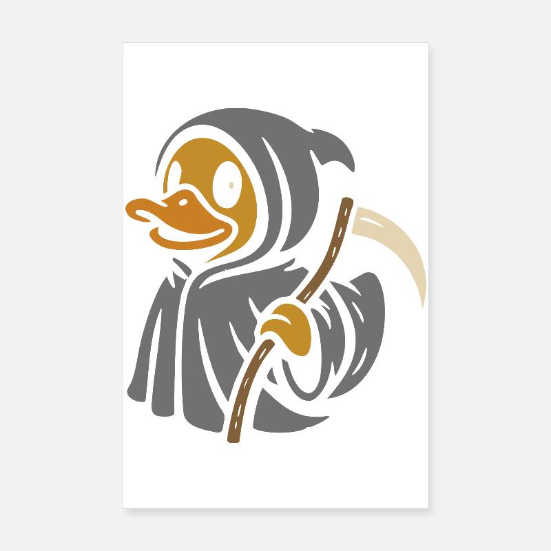 Grim Reaper Rubber Duck Motif Poster 8" x 12" (20x30 cm)