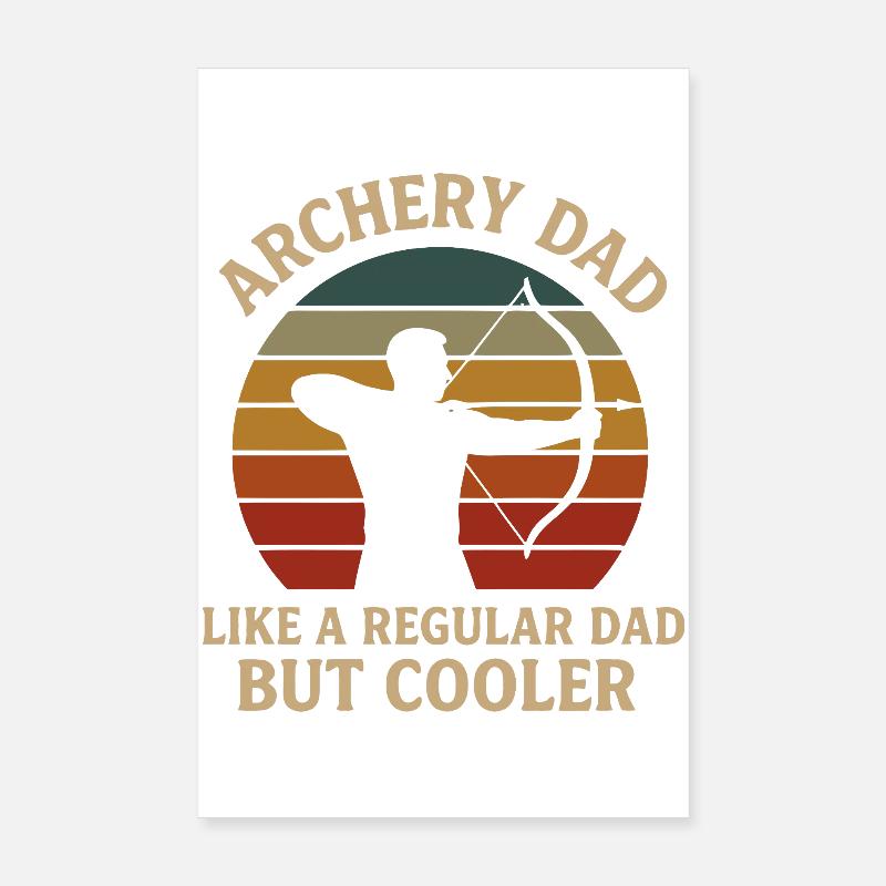 Archery Dad Retro Sunset Design - Poster 8" x 12" (20x30 cm) - white