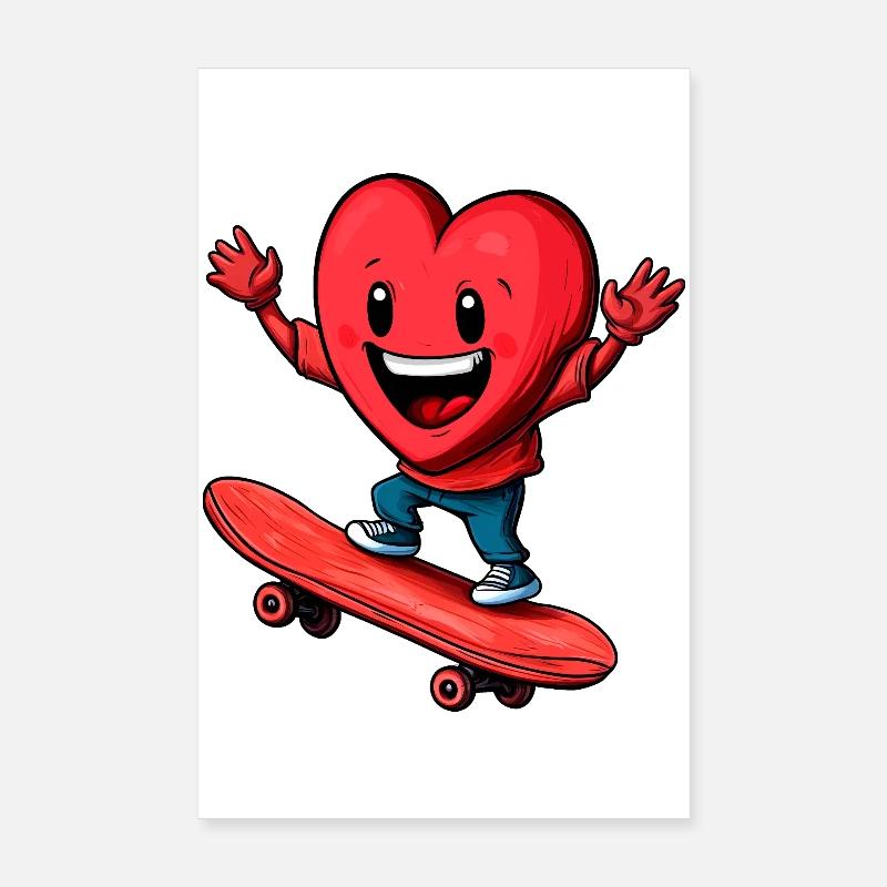 Herz Skater Poster 20x30 cm