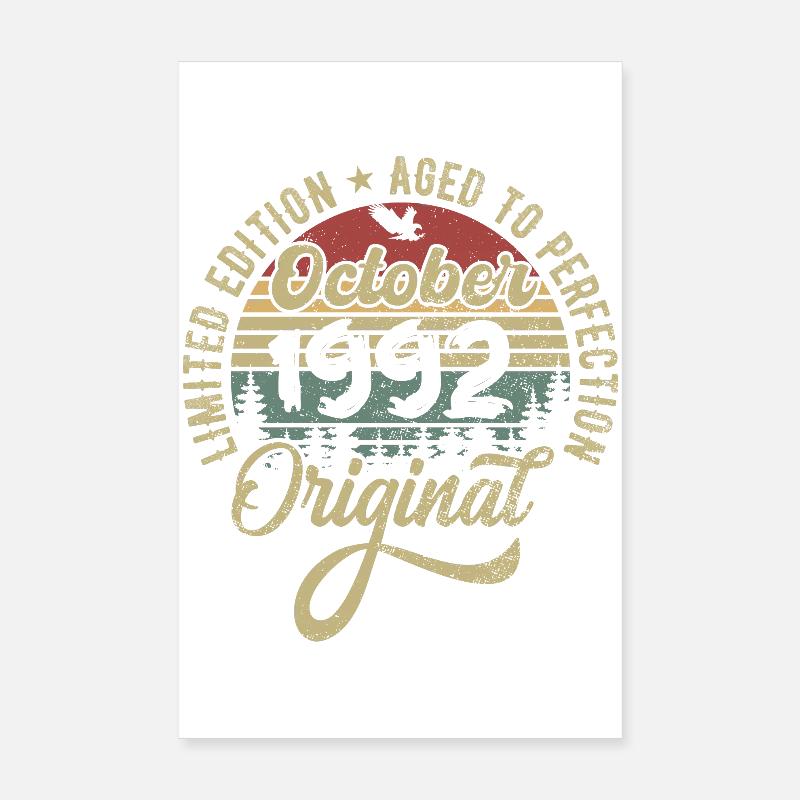 october 1992 anniversary october 1992 october Poster 8" x 12" (20x30 cm)