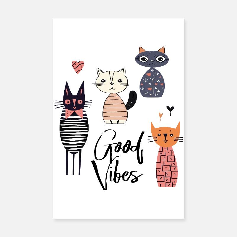 Chats Bonne humeur Poster 20 x 30 cm