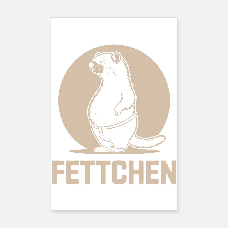 Funny ferret eating beer belly fat Poster 8" x 12" (20x30 cm)