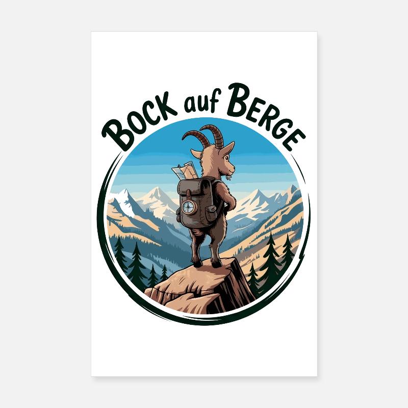 Chèvre de montagne au sommet Poster 20 x 30 cm