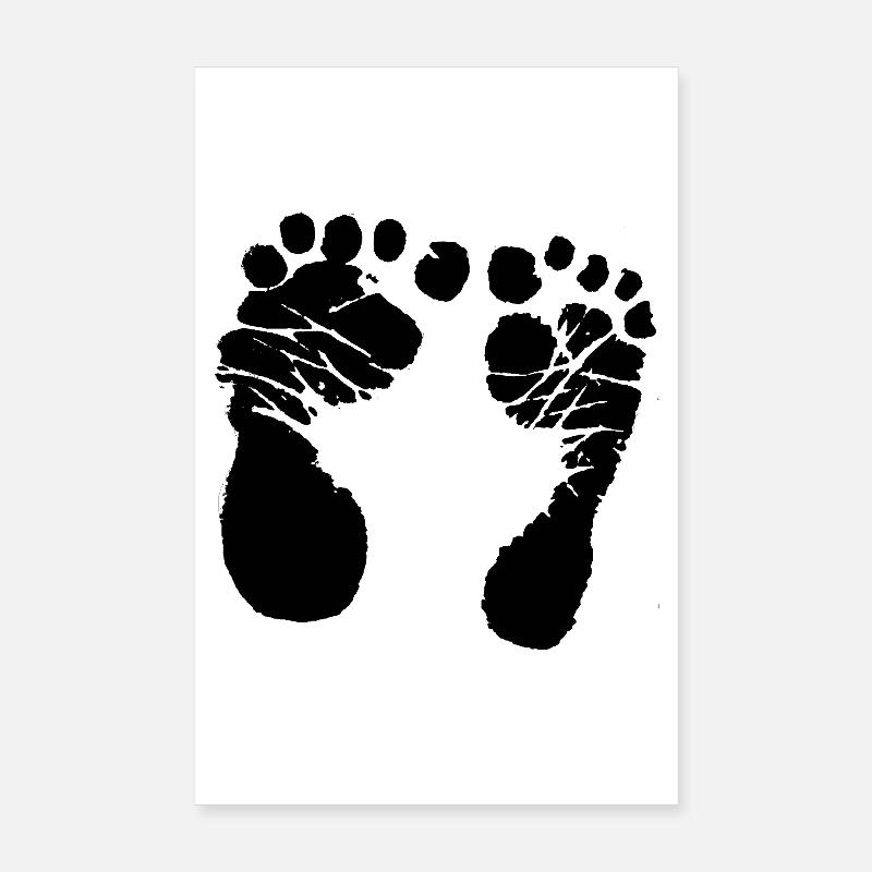 Empreinte de bébé – Premiers pas pour le cœur Poster 20 x 30 cm
