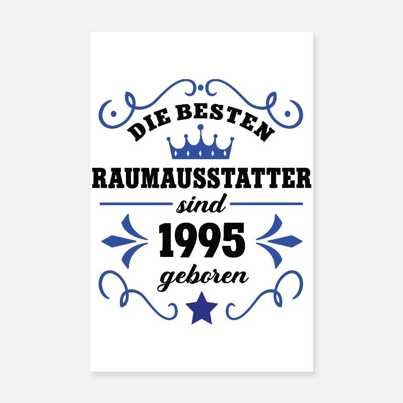 Interior Decorator Birthday Vintage 1995 Decorator Poster 8" x 12" (20x30 cm)
