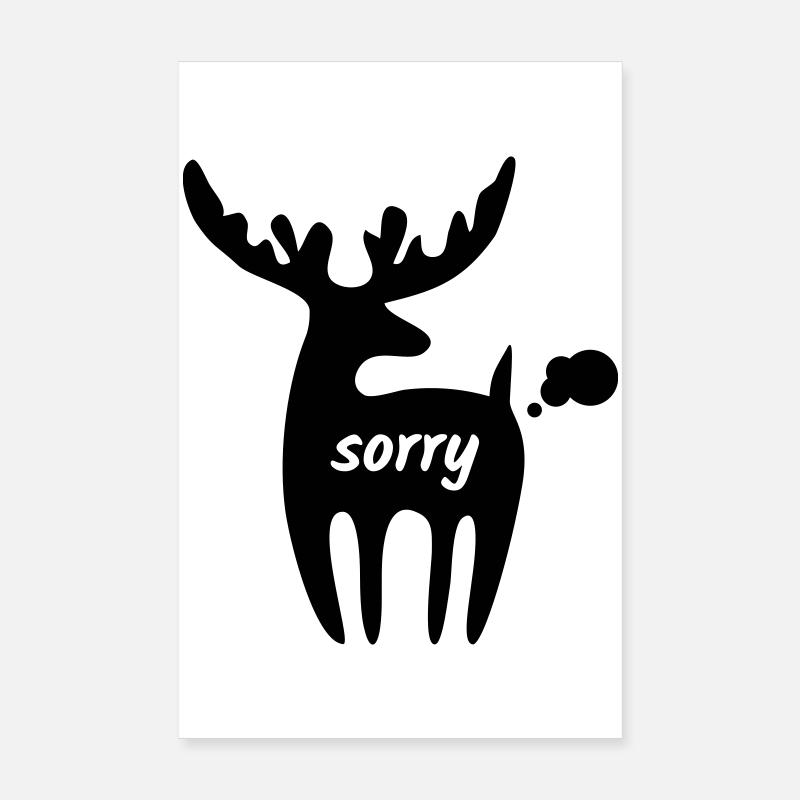 Farting Reindeer Poster 8" x 12" (20x30 cm)
