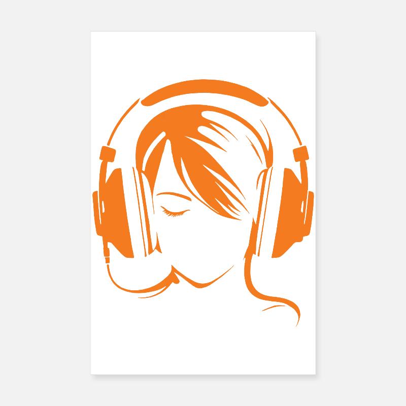 Orange Music Poster 20x30 cm