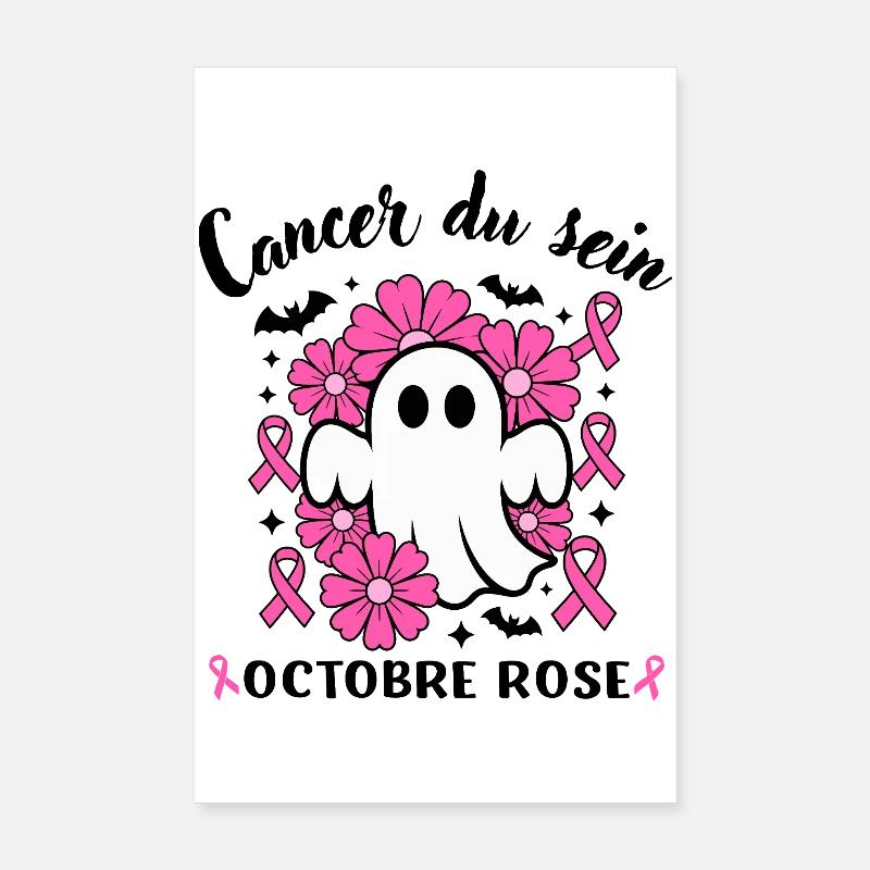 Ruban de sensibilisation au cancer du sein Hallowe Poster 20 x 30 cm