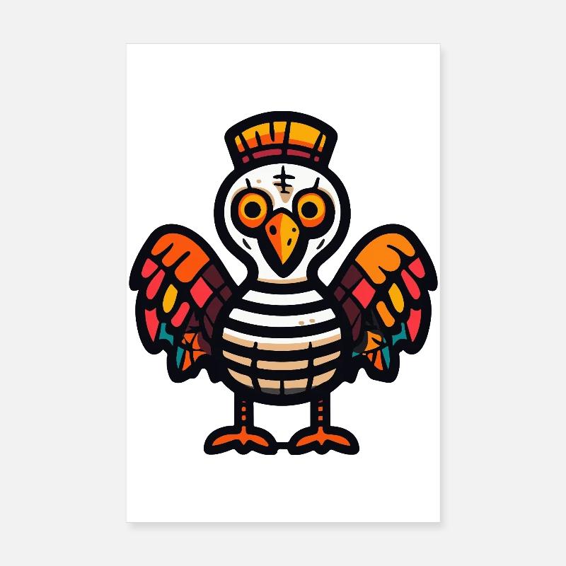 Dinde Halloween Zombie Poster 20 x 30 cm