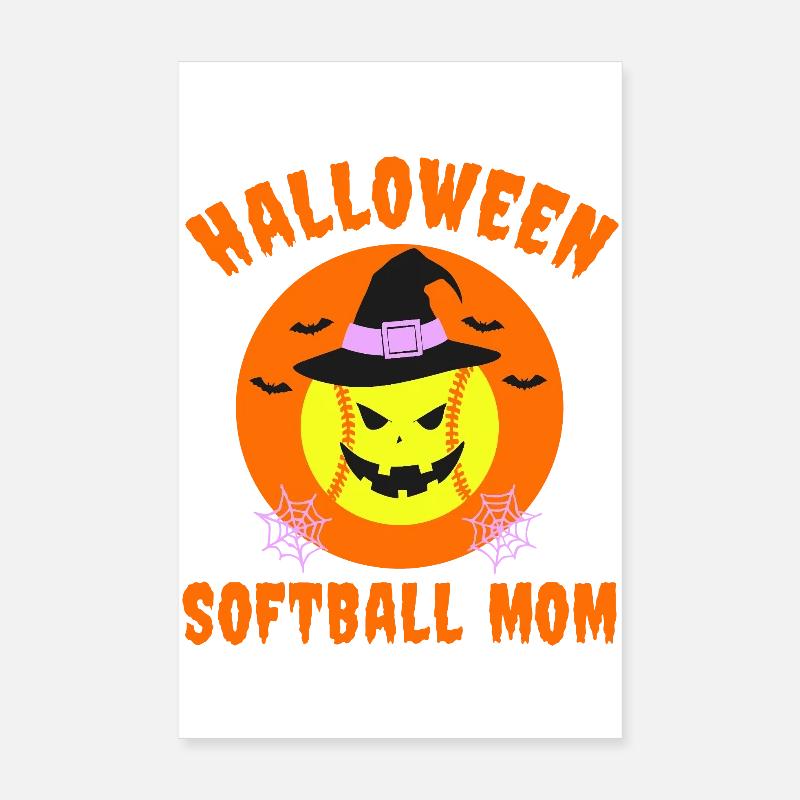 Conception de maman de softball d’Halloween Poster 20 x 30 cm