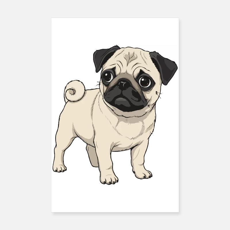 Pug puppy Poster 8" x 12" (20x30 cm)