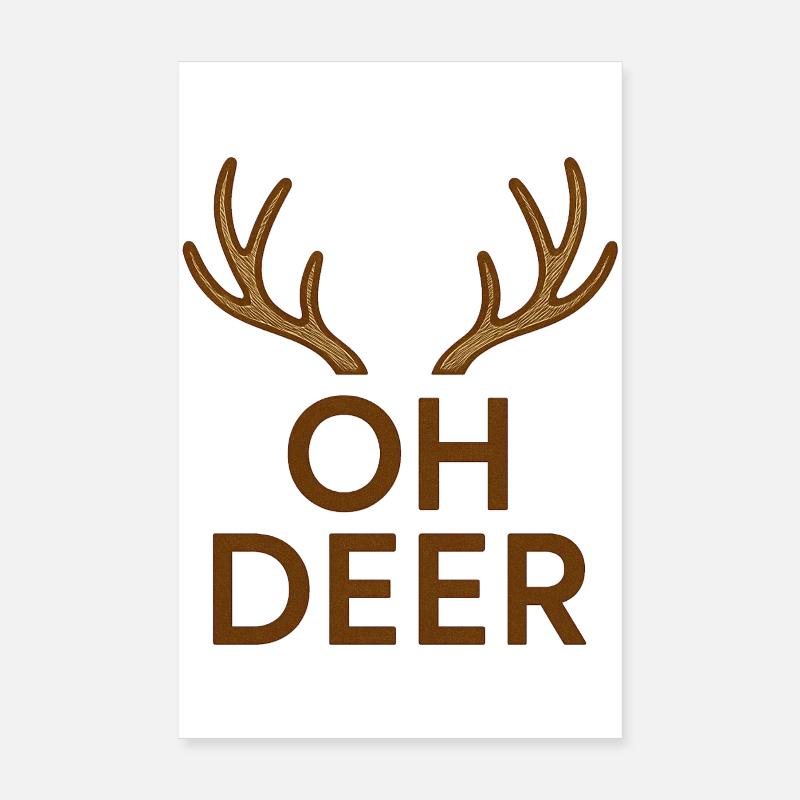 Bois de renne de Noël  Poster 20 x 30 cm