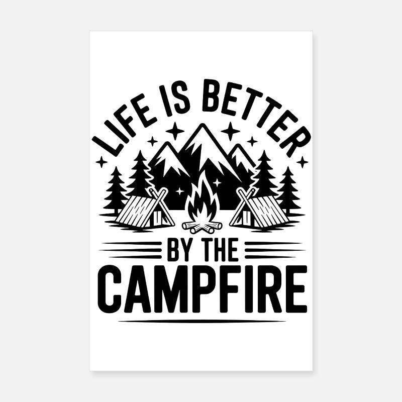 Campfire Love - Poster 20x30 cm - Weiß