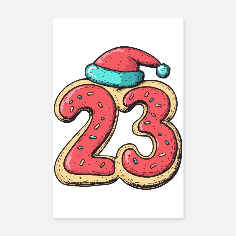 23 Number Cookie Christmas Poster 8" x 12" (20x30 cm)