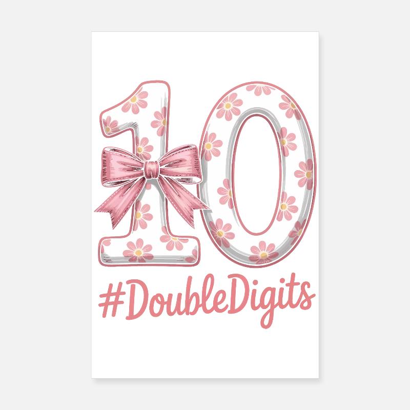 Fille du 10e anniversaire | Plaisir à deux chiffres Poster 20 x 30 cm